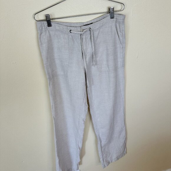 Gap Womens Natural Tan Linen Wide Leg Pants Small 6 - Picture 2 of 7